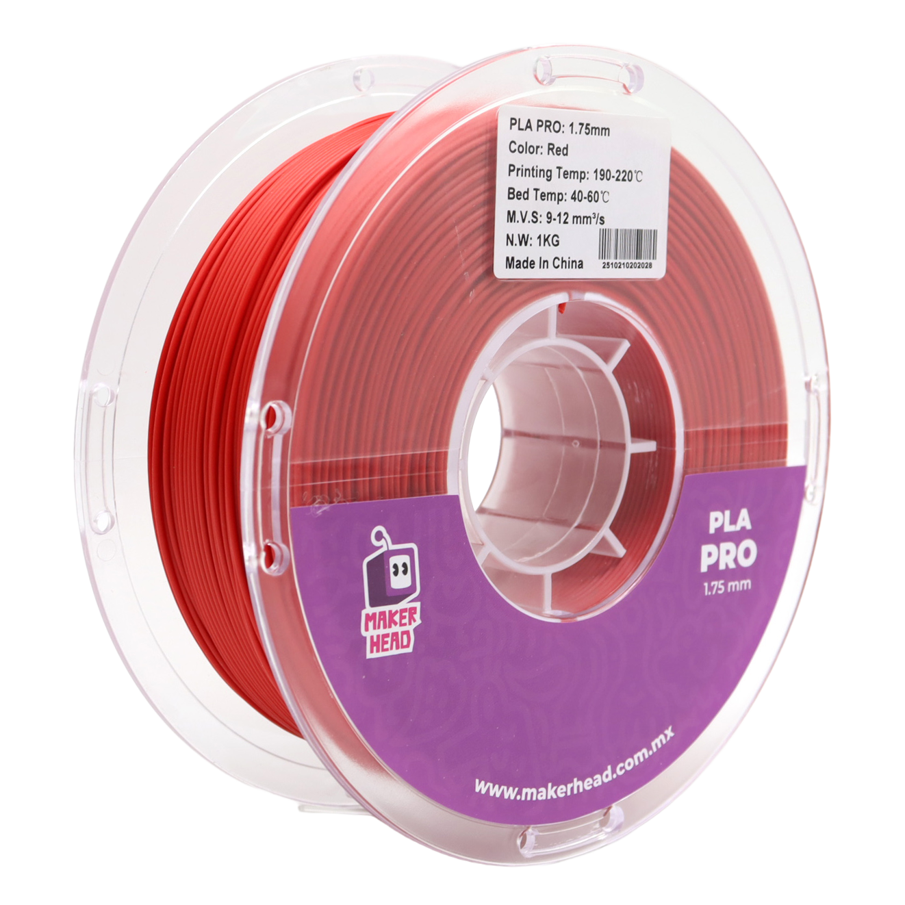 Filamento para impresora 3D PLA Color Rojo
